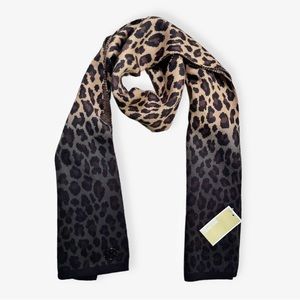 NWT Michael Kors Ombre Leopard Animal Print Knit Scarf MSRP $58
